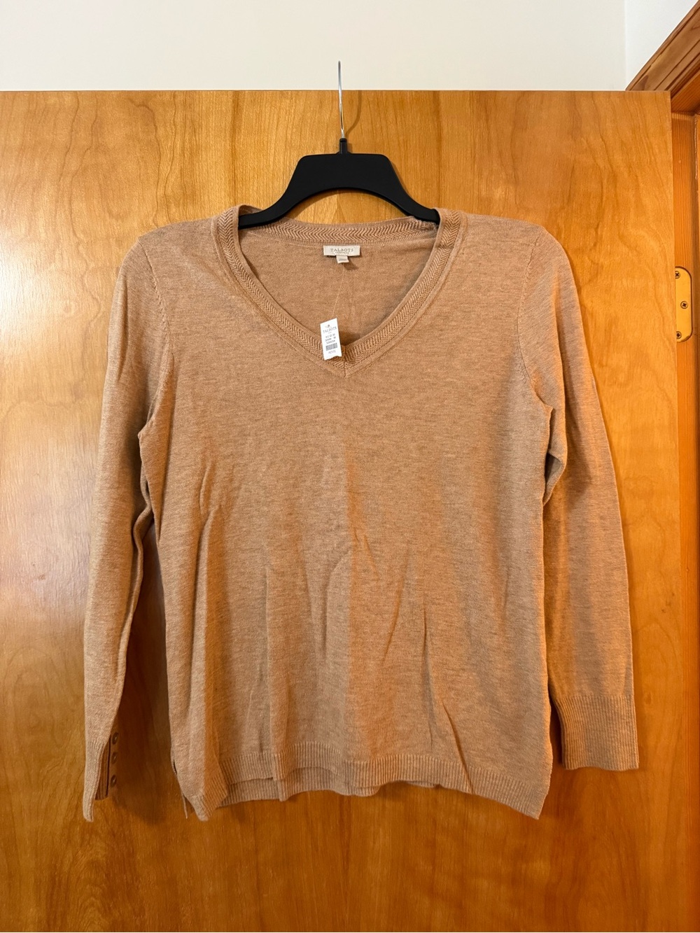 Talbots Lightweight V-Neck Sweater Cotton Rayon Blend NWT Petite Medium MP PM
